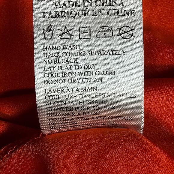 Essentials Bold Tomato Red Shirt Strappy Cold Shoulder Short Sleeve Women Size M - Picture 9 of 9